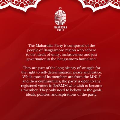 Tagapagtaguyod ng Bangsamoro. A Regional Parliamentary Political Party in Bangsamoro Region in Muslim Mindanao, Philippines. mahardika.ph